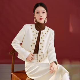 QS秋冬新款羊毛开衫外套设计感门襟百搭日常通勤气质款长袖上衣2737