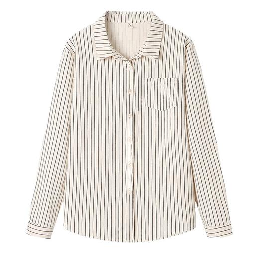 SC32-9502-158秋季高级感轻奢减龄洋气竖条纹衬衫上衣女2025年春秋宽松棉衬衣潮 商品图4