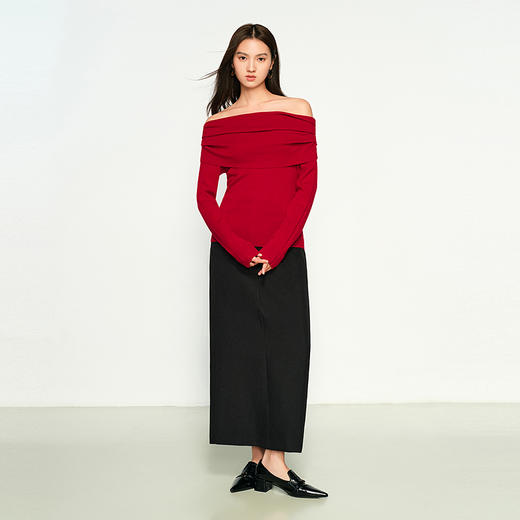 NEELLY纳俪商场同款秋季新款优雅时尚半身裙女垂感百搭修饰中长款N25094E04630 商品图2