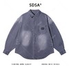 C5022SDSA男士秋冬新款痞帅男装时尚韩版做旧纽扣翻领牛仔长袖衬衫百搭 商品缩略图1