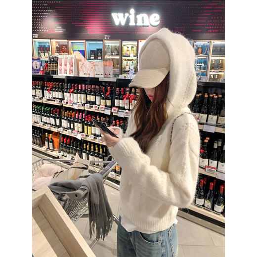 <曾小咸推荐>韩系连帽设计套头毛衣【预售款，预计3-15天发货】 商品图3