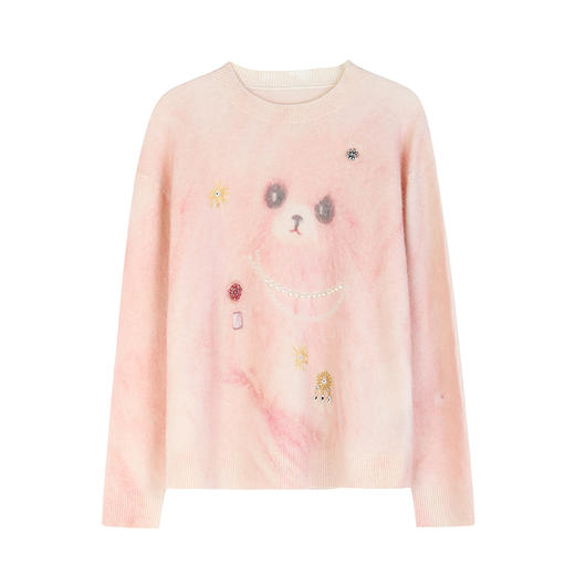 NEELLY纳俪商场同款秋季新款百搭宽松软糯针织打底女显白套头毛衣N25094A04621 商品图3