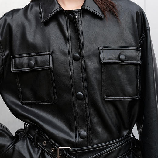 NEELLY纳俪商场同款秋冬新款气质简约皮衣外套女高级感通勤上衣N25091C01140 商品图2