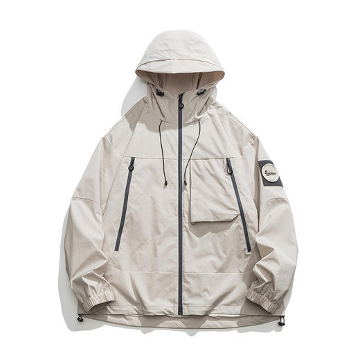 【登山休闲美式夹克】户外机能冲锋衣男女士防风宽松型春季连帽外套 商品图4