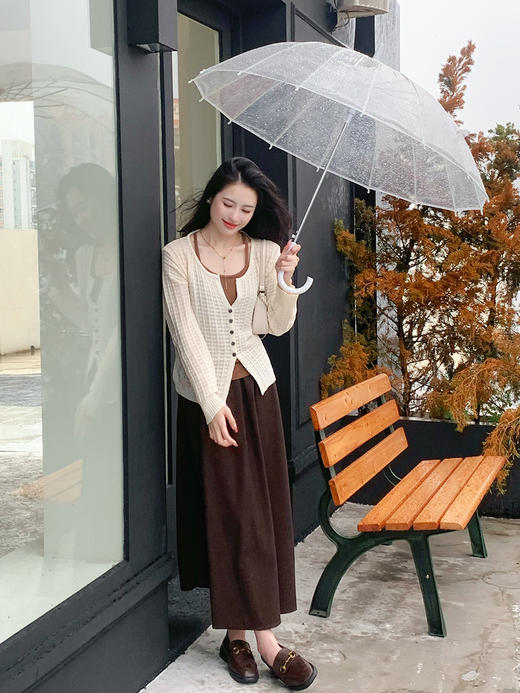 【百图lulu定制】【慕斯半裙】垂感 呢子料 A字 橡筋腰头半身裙 商品图4