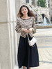【百图lulu定制】【赫本条纹衫】一字领 条纹 针织衫 商品缩略图5