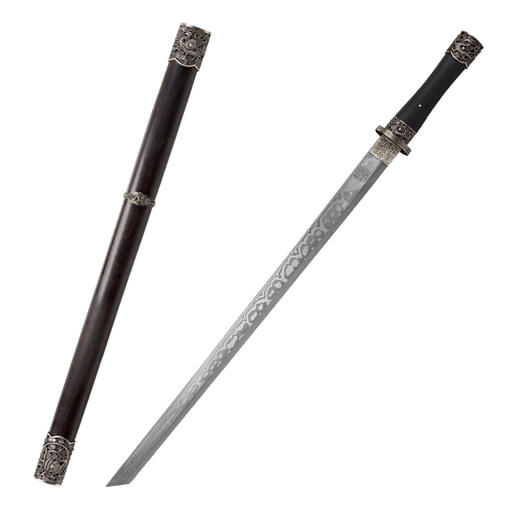 祥云四灵刀 汉唐收藏刀剑 龙泉沈广隆宝剑一体刀剑 未开刃 商品图6