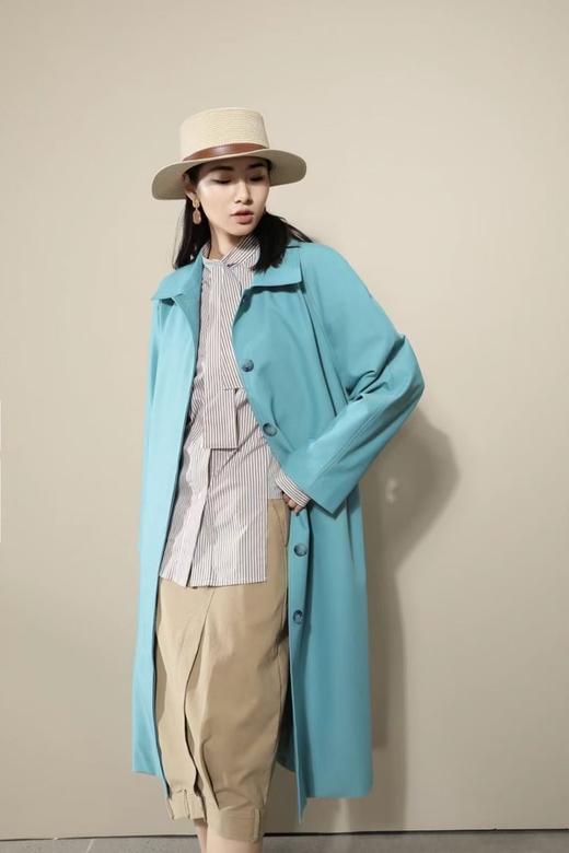 LNNNS 翻领蓝绿色风衣外套 17188 商品图1