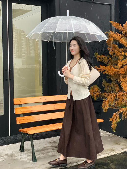 【百图lulu定制】【慕斯半裙】垂感 呢子料 A字 橡筋腰头半身裙 商品图3