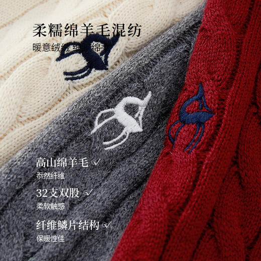 【09/26新品】熙世界老钱风复古绞花毛衣女秋冬2025年新款正肩圆领羊毛针织开衫 商品图1