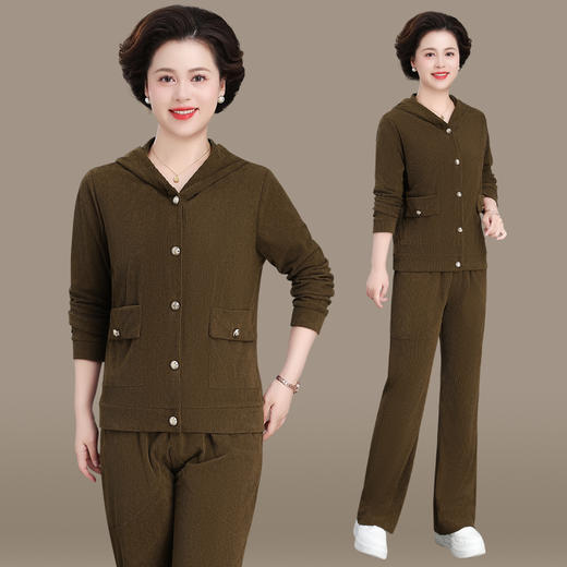 SP58-1988 运动套装女春秋2025新款时尚洋气减龄妈妈装直筒裤宽松休闲两件套 商品图2