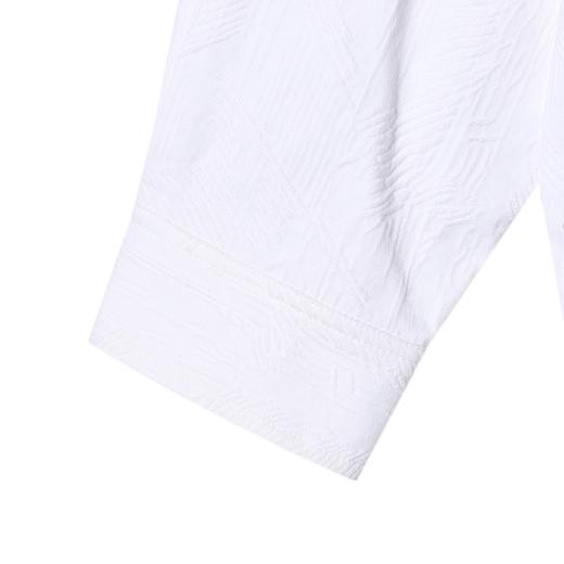 12495SDSA男士秋冬新款痞帅男装潮牌纯色纹理感提花翻领长袖衬衫百搭 商品图4