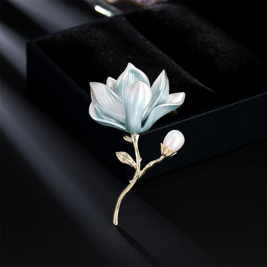 中国风高档淡雅精致玉兰花胸针LY 商品图1