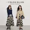 【周末秒杀】熙世界波嬉风一字领斜肩T恤复古格纹半身裙两件套女2025秋季新款 商品缩略图4
