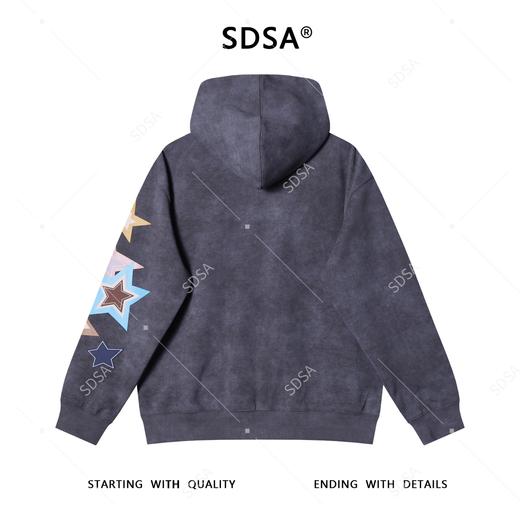 WT244SDSA男士秋冬新款痞帅男装潮牌彩色星星字母印花拉链连帽卫衣百搭 商品图5