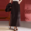 QS羊毛梭织半身裙女中长款A字裙显瘦气质秋冬新款高腰一步裙1327 商品缩略图0