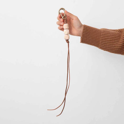 hobo GEOMETRIC WOOD BEADS BRASS 天然几何木头加工钥匙扣包挂 商品图0