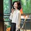 西子/海派佳人法式气质醋酸风木耳边米白色上衣/SYTJ093 商品缩略图3