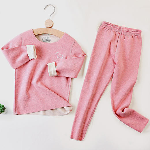【秋冬儿童羊毛蚕丝套装 】发热睡衣中大童加厚男女宝家居秋衣秋裤德绒 商品图5