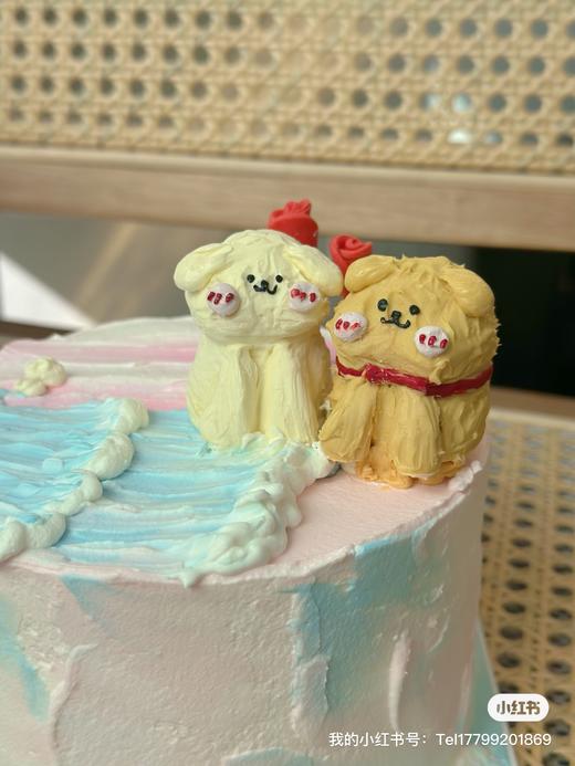 情侣手绘蛋糕立体小动物（请务必提前24小时预定） 商品图1