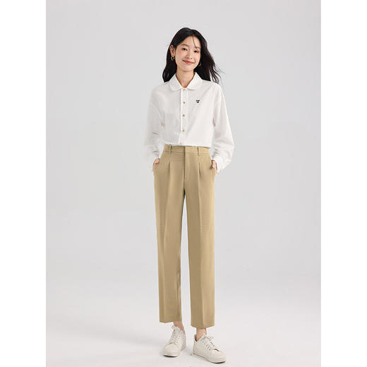 【专属特价】熙世界气质简约通勤直筒裤2025秋季新款女休闲裤百搭职场OL长裤 商品图2