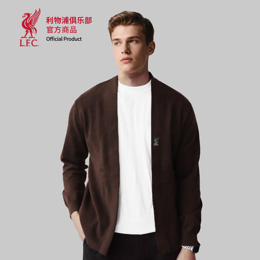 【官方正版】利物浦俱乐部 | 深棕针织开衫长袖秋冬简约保暖上衣 商品图2
