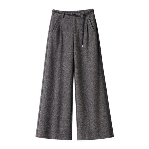 HSS 3071羊毛呢阔腿裤松紧高腰加厚休闲宽松垂感休闲裤 商品图4