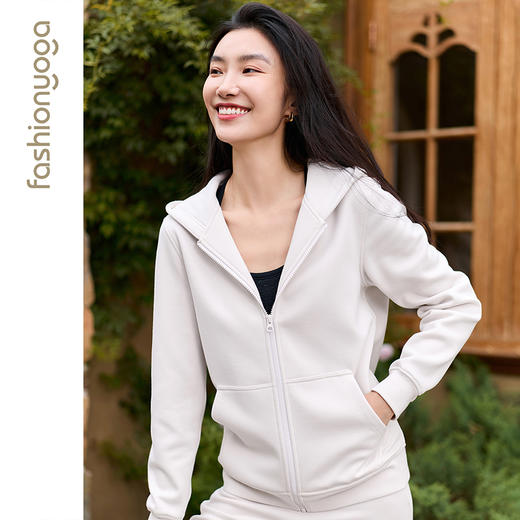 凡圣瑜伽宽松连帽拉链外套 F15853 商品图3