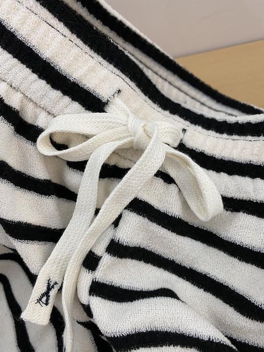 松植屋慵懒条纹绒绒裤女款春秋直筒阔腿裤高腰显瘦宽松休闲 商品图7