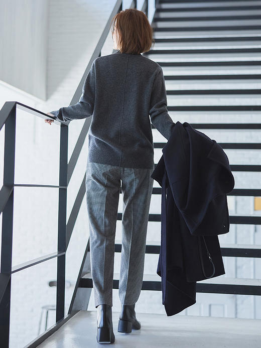 23区日系秋季通勤宽松羊毛羊绒混纺V领套头毛衣针织毛衫商场同款 商品图1