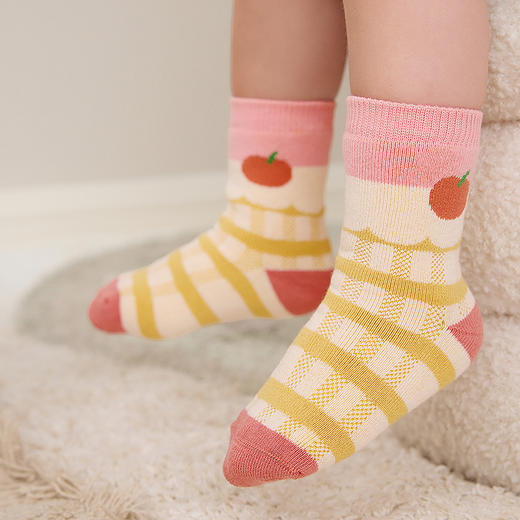 【3双装】迷你巴拉婴儿袜子男女童宝宝棉弹透气中筒袜保暖秋季 商品图2