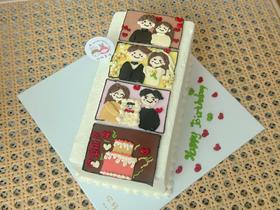 情侣手绘蛋糕四幅图图画可选（提前24小时预定）