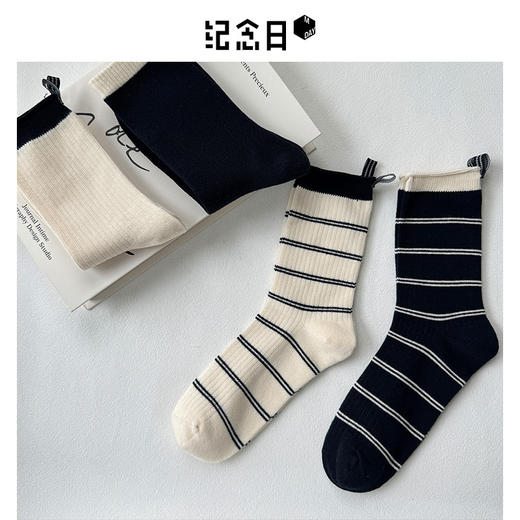 藏青布标中筒袜-纪念日百货门店同款166295187 商品图6