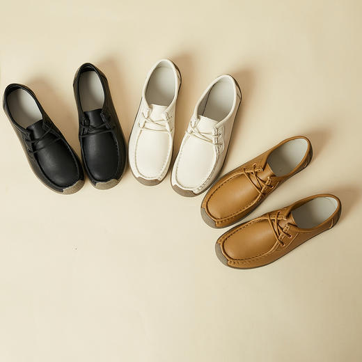 泉州鞋 深口百搭 软皮系带蜗牛鞋 商品图0