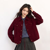 【09/26新品】熙世界复古安哥拉红灯芯绒短外套女士秋冬松弛感落肩翻领夹克上衣 商品缩略图4
