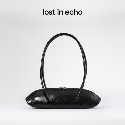 lost in echo2025早秋新款轻便质感牛皮趣味饺子形法棍单肩腋下包 商品图0