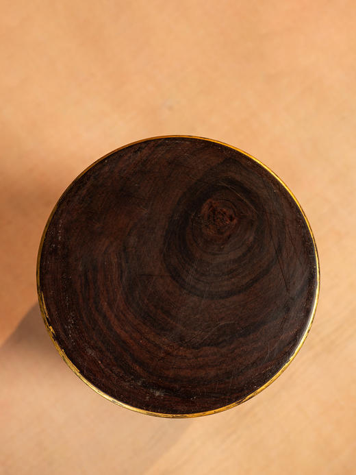 清	红木整挖金漆圆香筒 商品图4