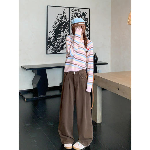 <曾小咸推荐>现货秒杀 ！微信超特价！韩系条纹撞色毛衣 日常169.99 立减80 秒杀89.99！！ 商品图1