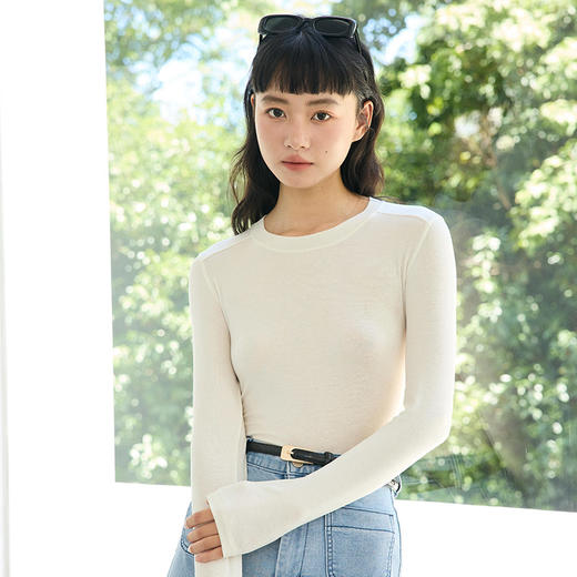 4.4%羊毛 47.5%莱赛尔 超柔天丝羊毛早秋打底衫   A-5240 商品图2