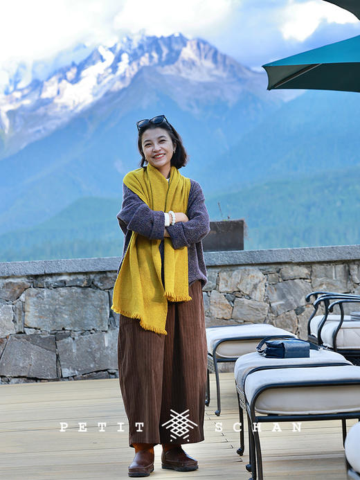 PETIT SCHAN小闪 CLO#912 Brown Emotion 棕的情绪 纯棉条纹灯芯绒九分阔腿裤 商品图3