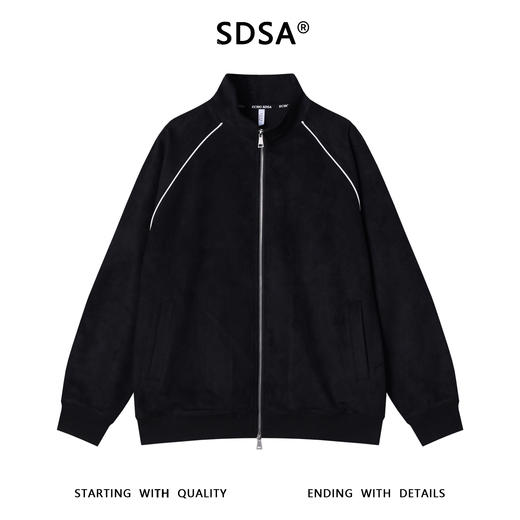 WT228SDSA男士秋冬新款痞帅男装潮牌拉条绒面拉链立领卫衣百搭时尚上衣 商品图1