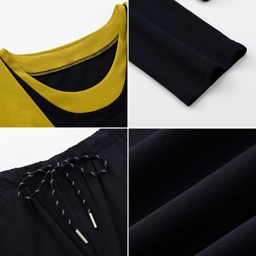 女装配黄色披肩T恤配宽松大直筒工装裤-025S5232010 商品图2