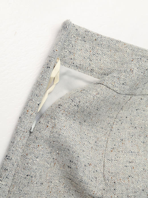 小香风毛呢裙裤女秋冬高腰显瘦 A 字阔腿短裤 设计感开叉假两件裙裤 商品图3