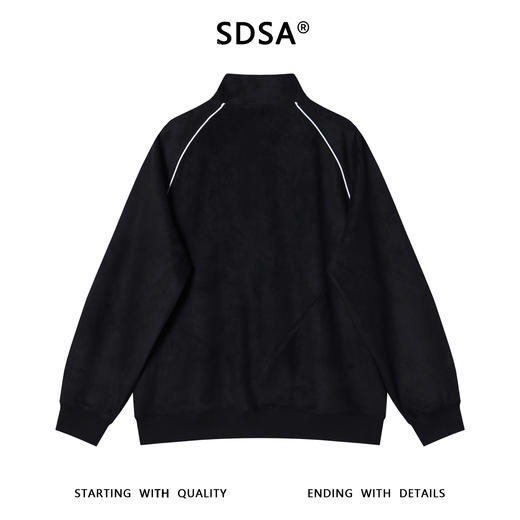 WT228SDSA男士秋冬新款痞帅男装潮牌拉条绒面拉链立领卫衣百搭时尚上衣 商品图5