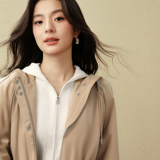 【商场同款】诗凡黎利落连帽风衣25秋新款挺括长袖外套3G8260281 商品图3