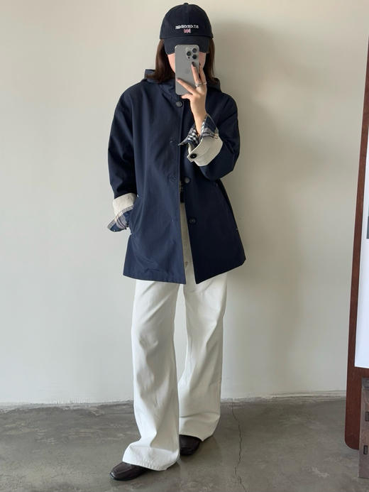miu秀款两面穿连帽廓形风衣外套09221 商品图1