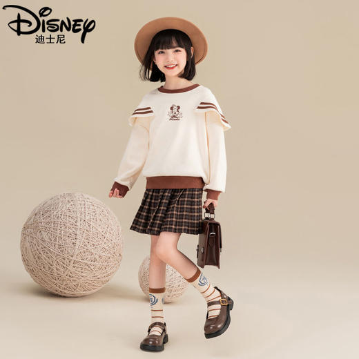 迪士尼女童加绒卫衣一体绒儿童打底衫半高领秋冬女大童上衣冬季潮 商品图5