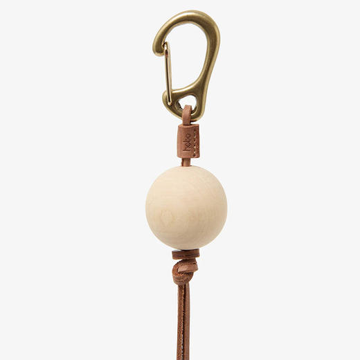 hobo ROUND WOOD BEAD with BRASS 天然圆形木头加工钥匙扣包挂 商品图2