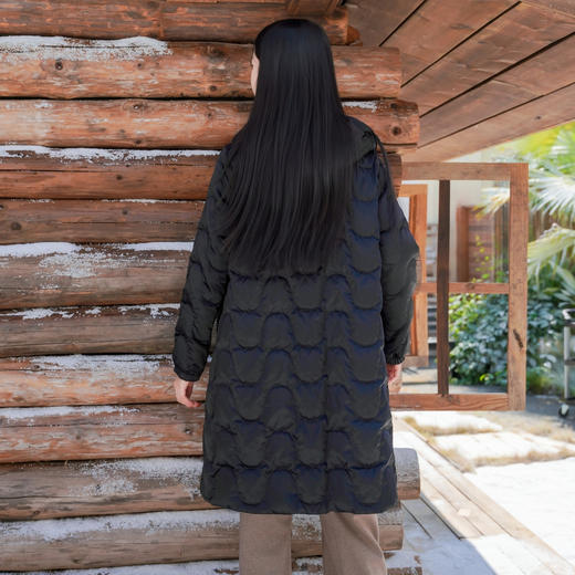 谜底两面穿羽绒服女2025秋季新款复古风花色撞色中长款257MY8804 商品图2