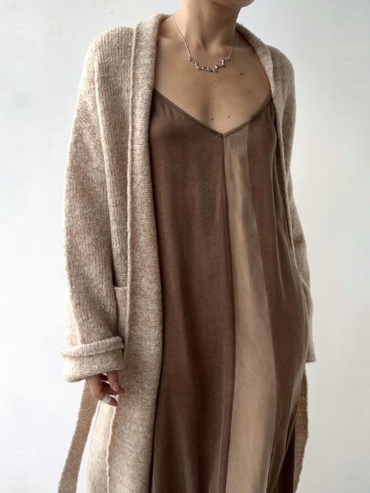 DONSEE10｜DS10AW2565-D 棕拼金 拼色质感吊带连衣裙 商品图9